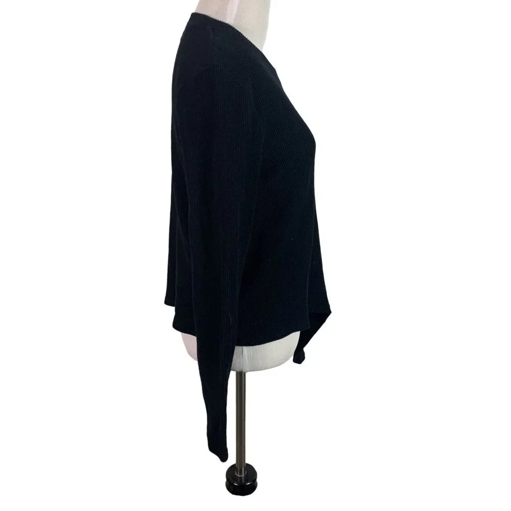 MADEWELL Women's Size Small Black Crew Neck Ribbed Shirt - Picture 4 of 7